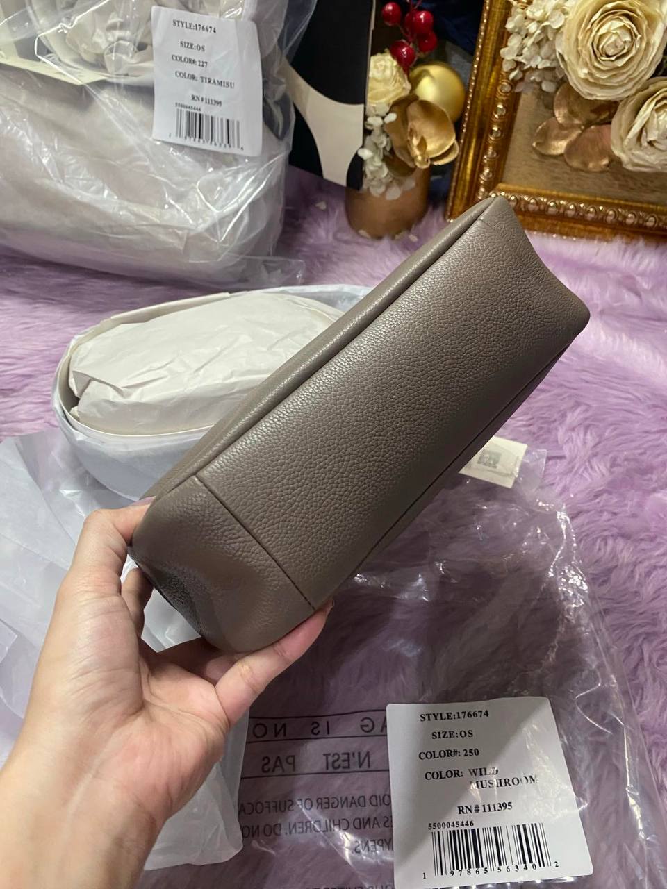 ORIG & IMPORTED TORY BURCH ROMY SMALL SHOULDER BAG WILD MUSHROOM BROWN