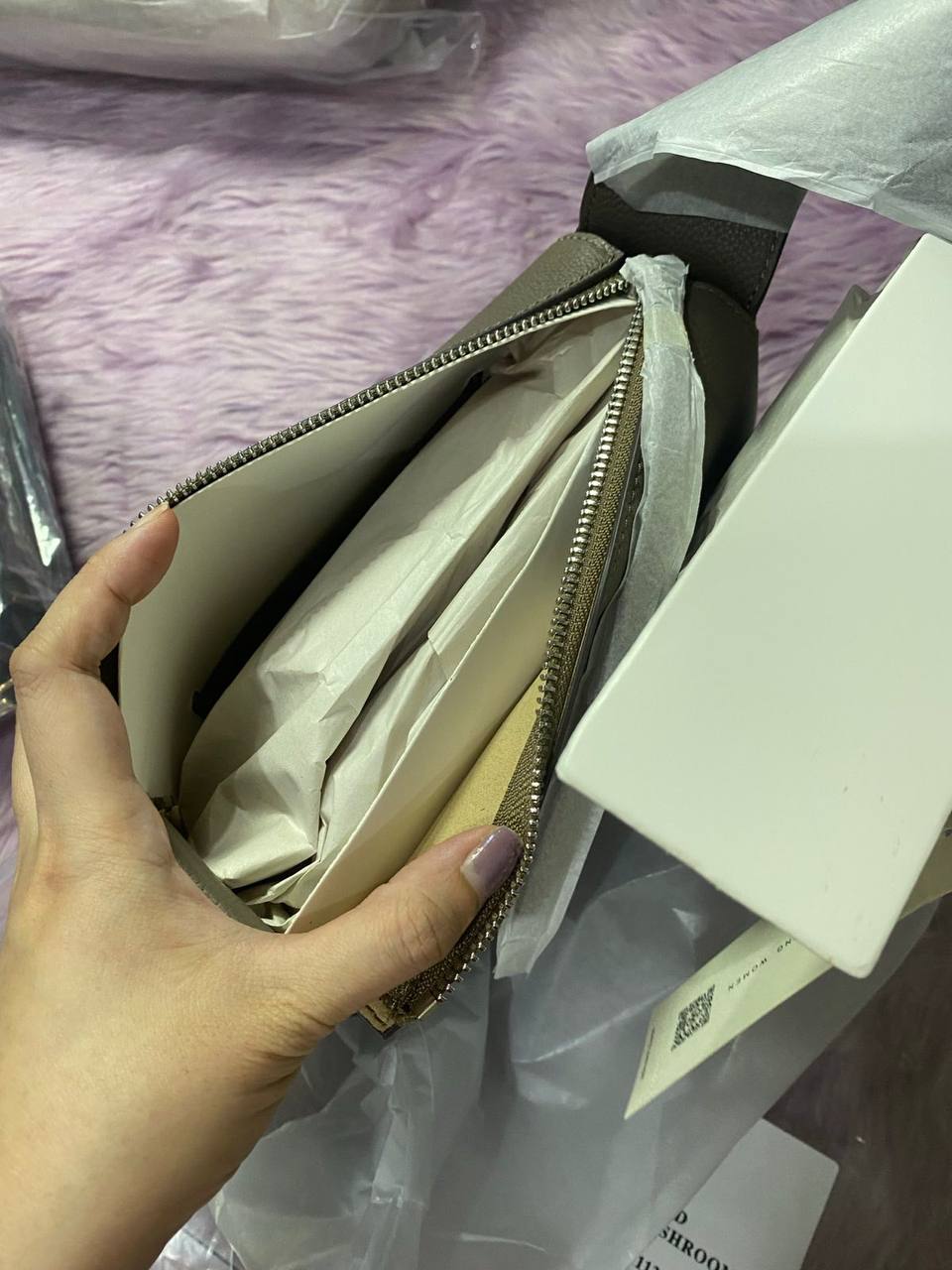 ORIG & IMPORTED TORY BURCH ROMY SMALL SHOULDER BAG WILD MUSHROOM BROWN