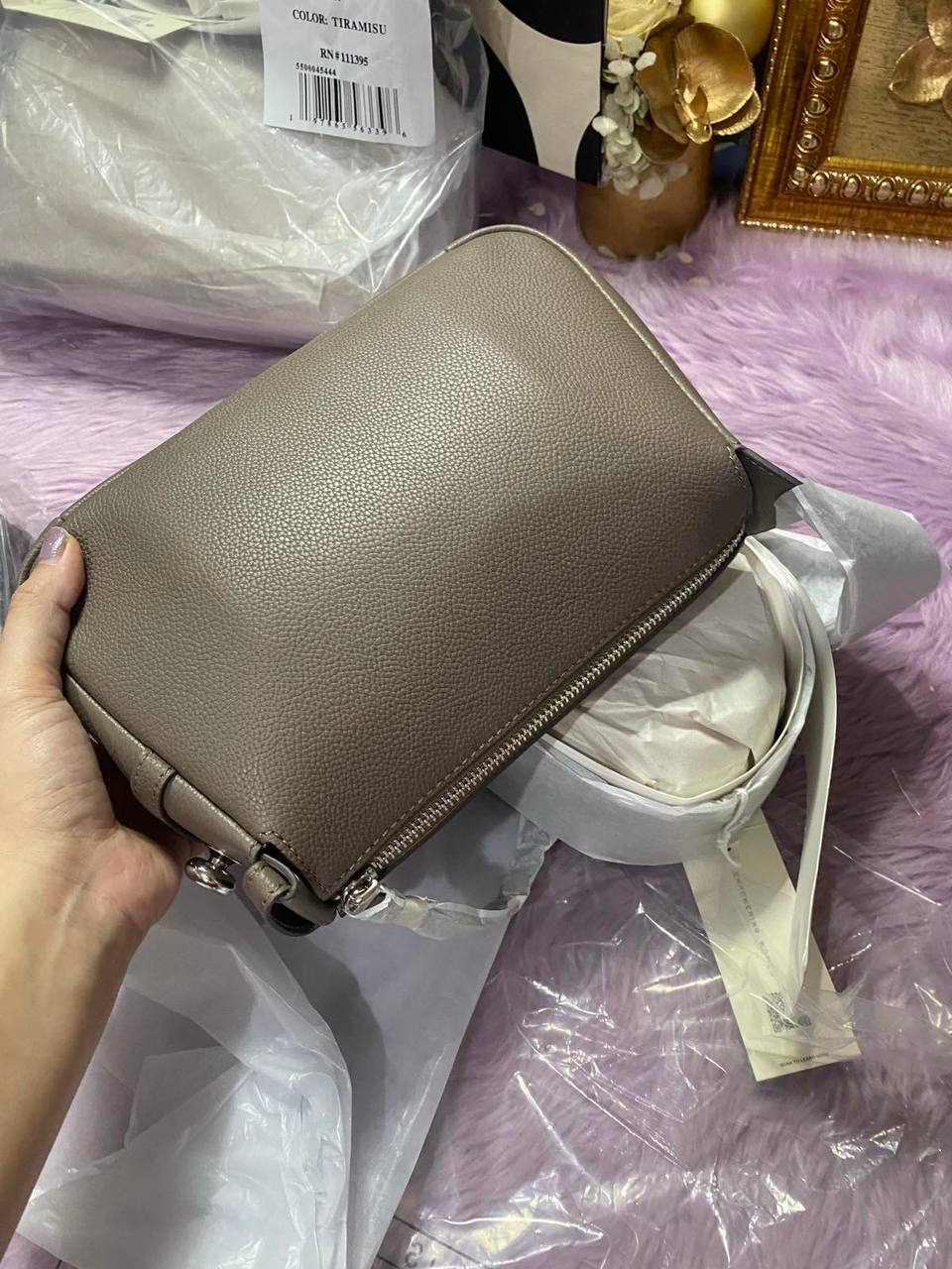 ORIG & IMPORTED TORY BURCH ROMY SMALL SHOULDER BAG WILD MUSHROOM BROWN