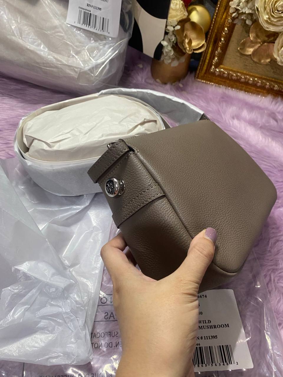 ORIG & IMPORTED TORY BURCH ROMY SMALL SHOULDER BAG WILD MUSHROOM BROWN