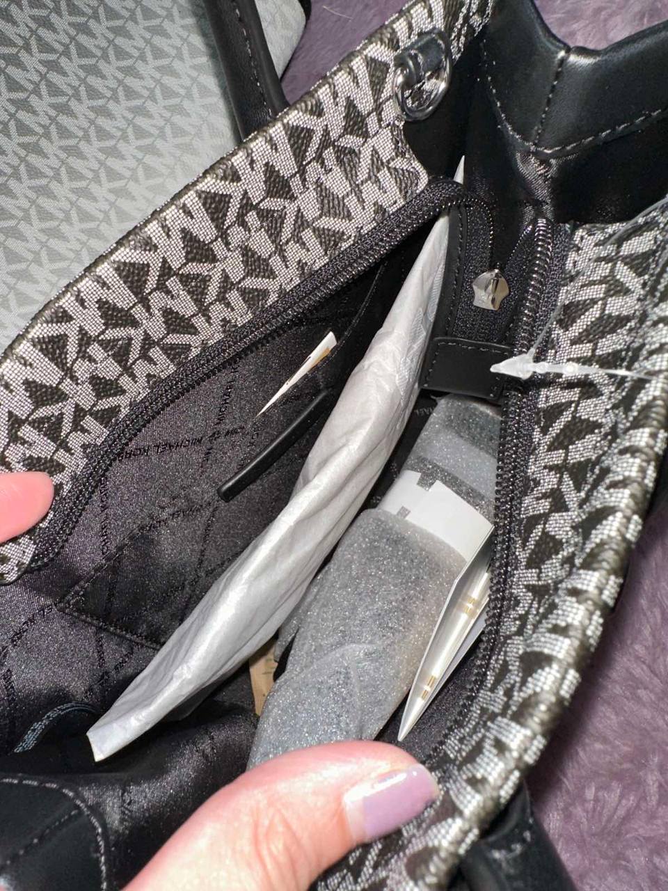 ORIG & IMPORTED Michael Kors  Mirella Small Ombré Signature Logo Crossbody Black Bag