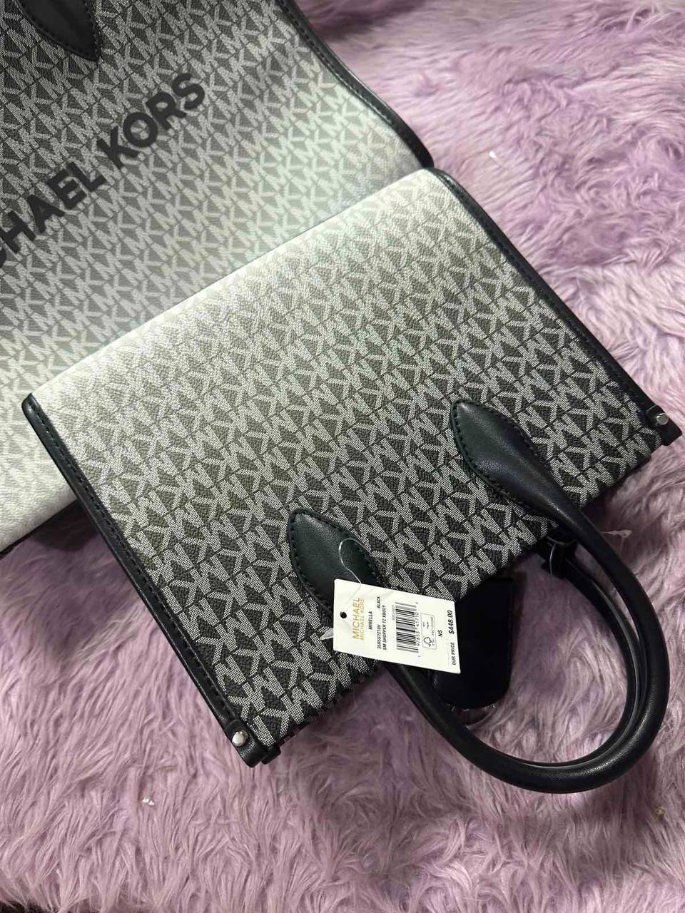 ORIG & IMPORTED Michael Kors  Mirella Small Ombré Signature Logo Crossbody Black Bag