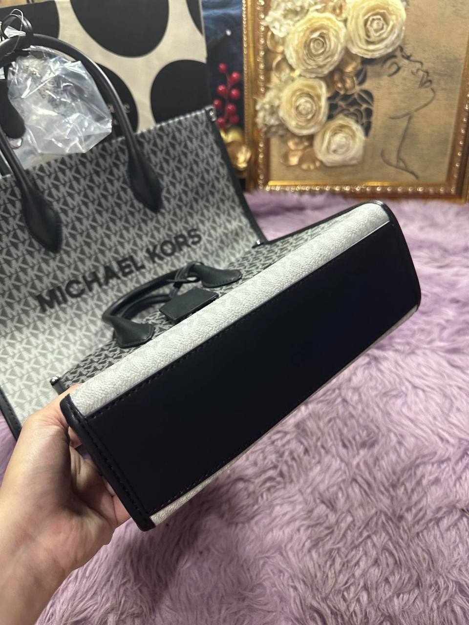 ORIG & IMPORTED Michael Kors  Mirella Small Ombré Signature Logo Crossbody Black Bag