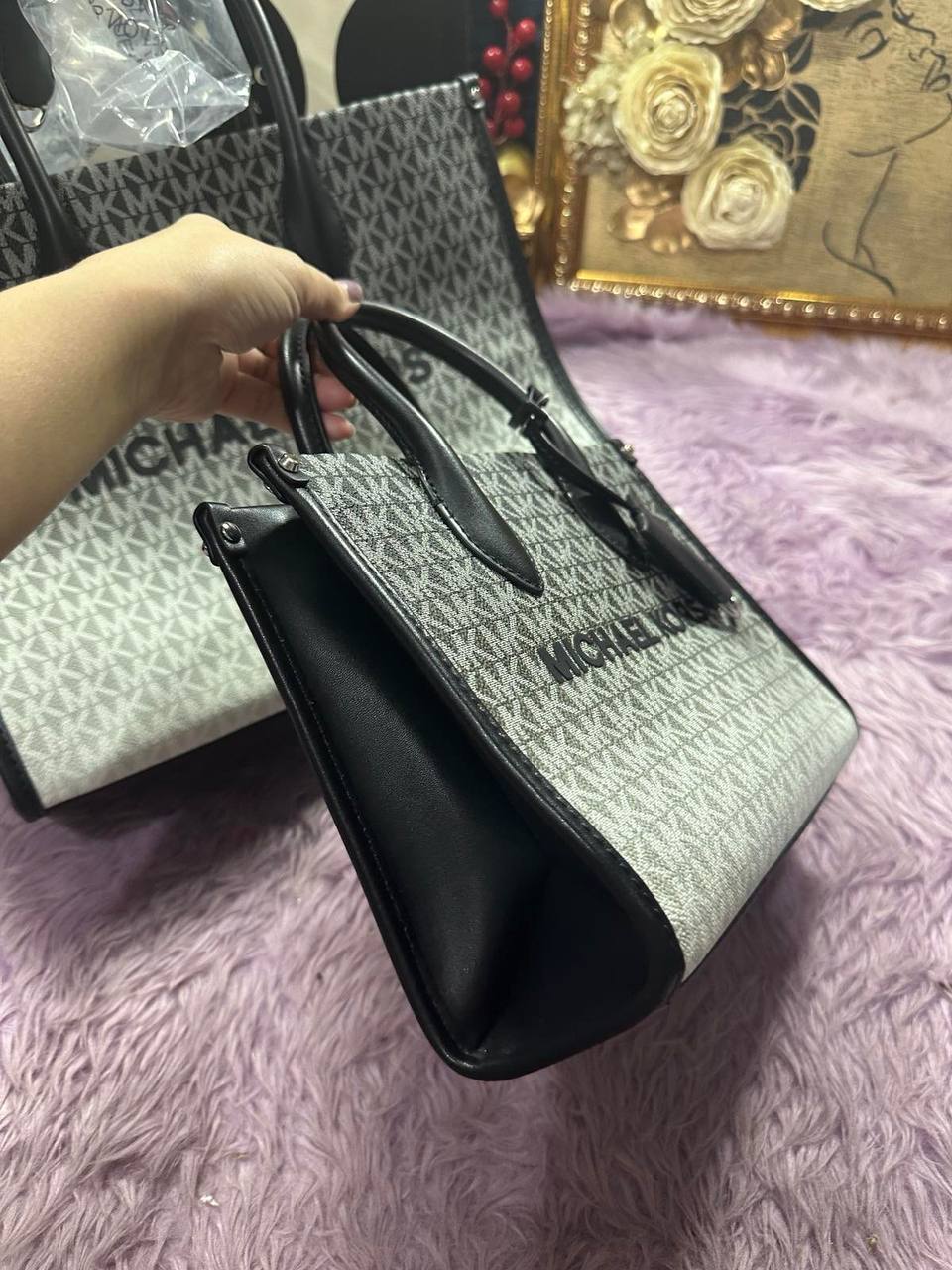 ORIG & IMPORTED Michael Kors  Mirella Small Ombré Signature Logo Crossbody Black Bag