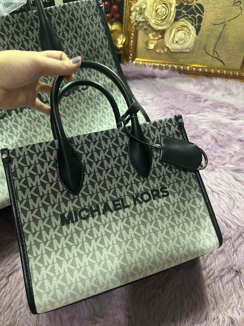 ORIG & IMPORTED Michael Kors  Mirella Small Ombré Signature Logo Crossbody Black Bag