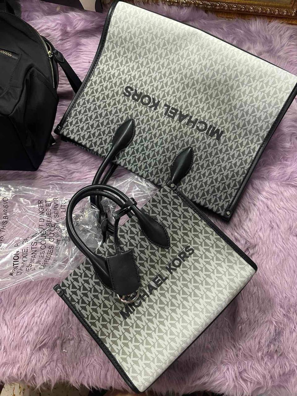 ORIG & IMPORTED Michael Kors  Mirella Small Ombré Signature Logo Crossbody Black Bag