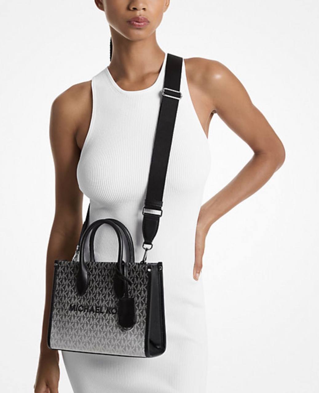 ORIG & IMPORTED Michael Kors  Mirella Small Ombré Signature Logo Crossbody Black Bag