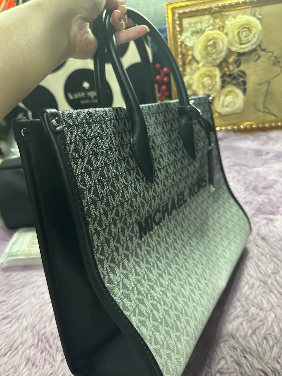 ORIG & IMPORTED Michael Kors Mirella Medium Ombré Logo Tote Bag Black