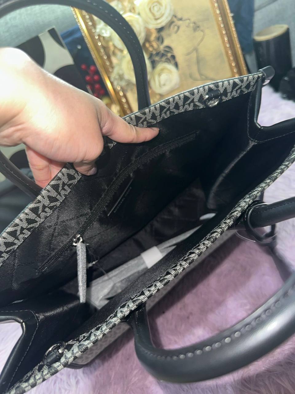 ORIG & IMPORTED Michael Kors Mirella Medium Ombré Logo Tote Bag Black