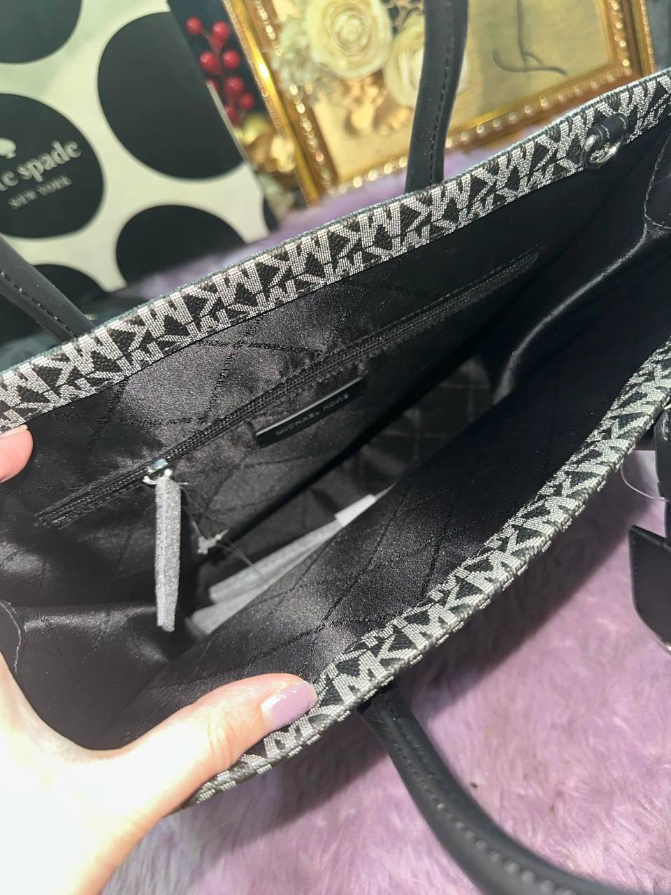 ORIG & IMPORTED Michael Kors Mirella Medium Ombré Logo Tote Bag Black