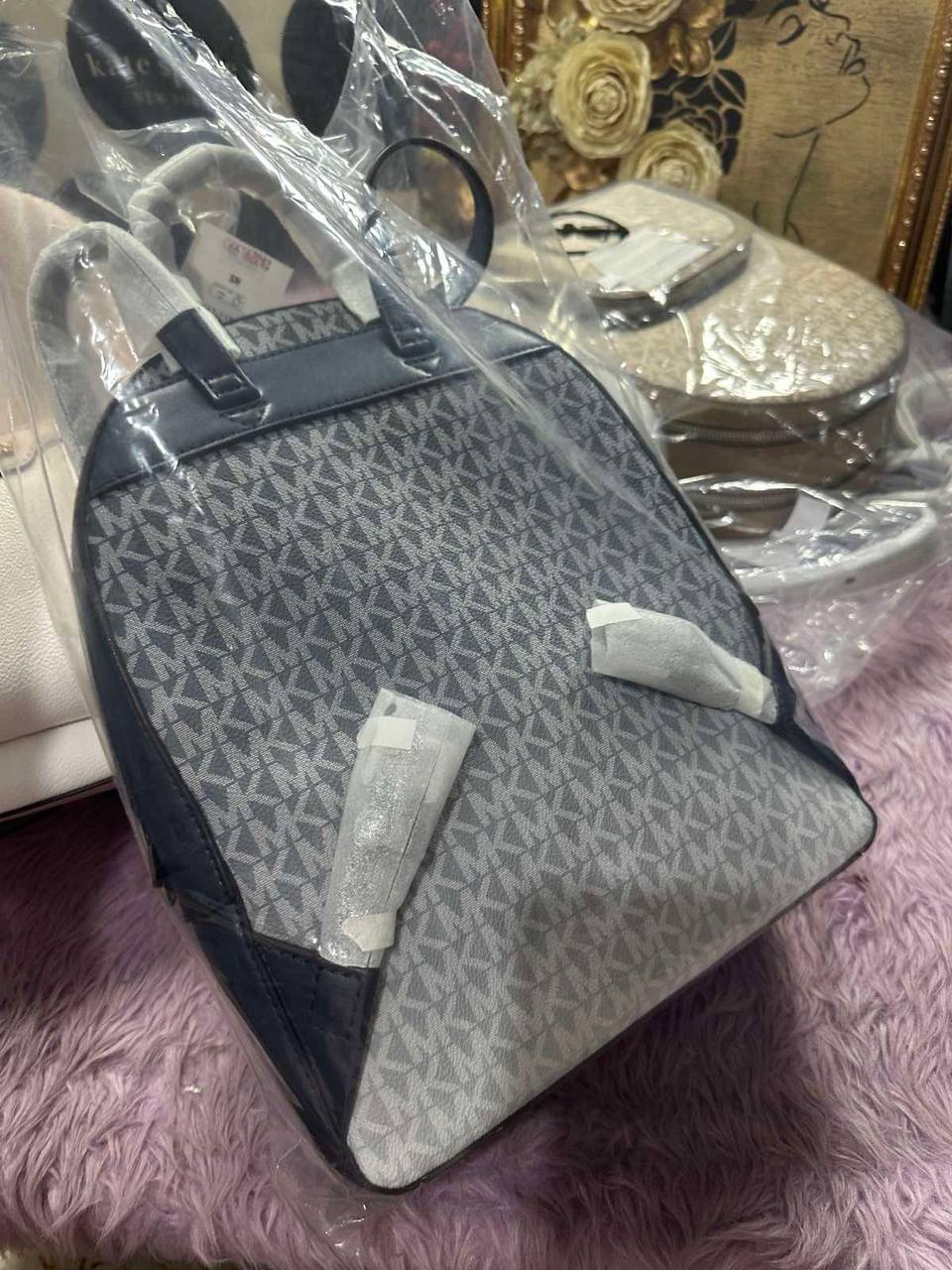 ORIG & IMPORTED Michael Kors Jaycee Medium Ombré Signature Logo Backpack Navy Bag