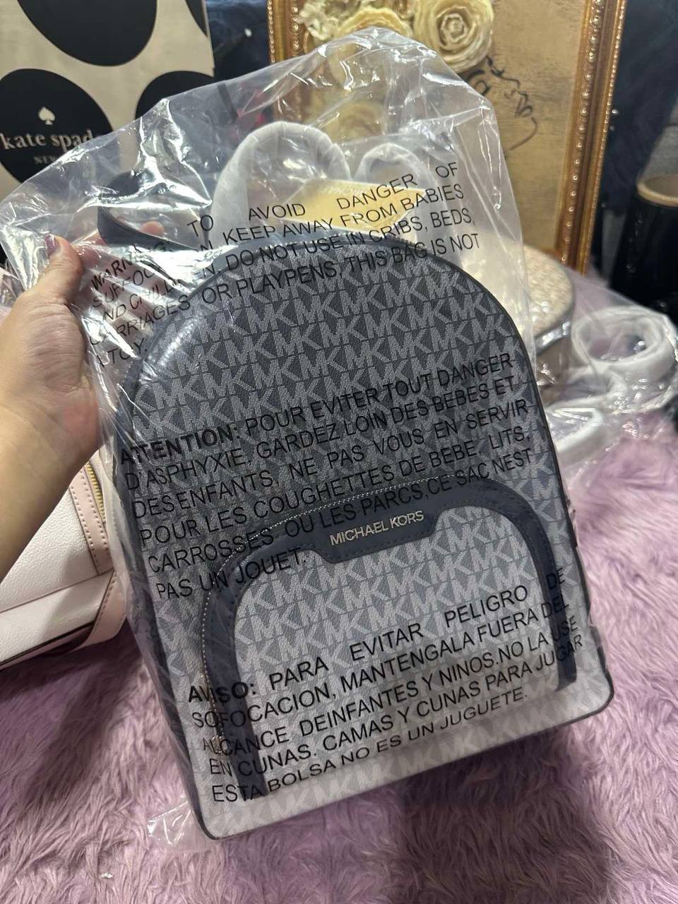 ORIG & IMPORTED Michael Kors Jaycee Medium Ombré Signature Logo Backpack Navy Bag