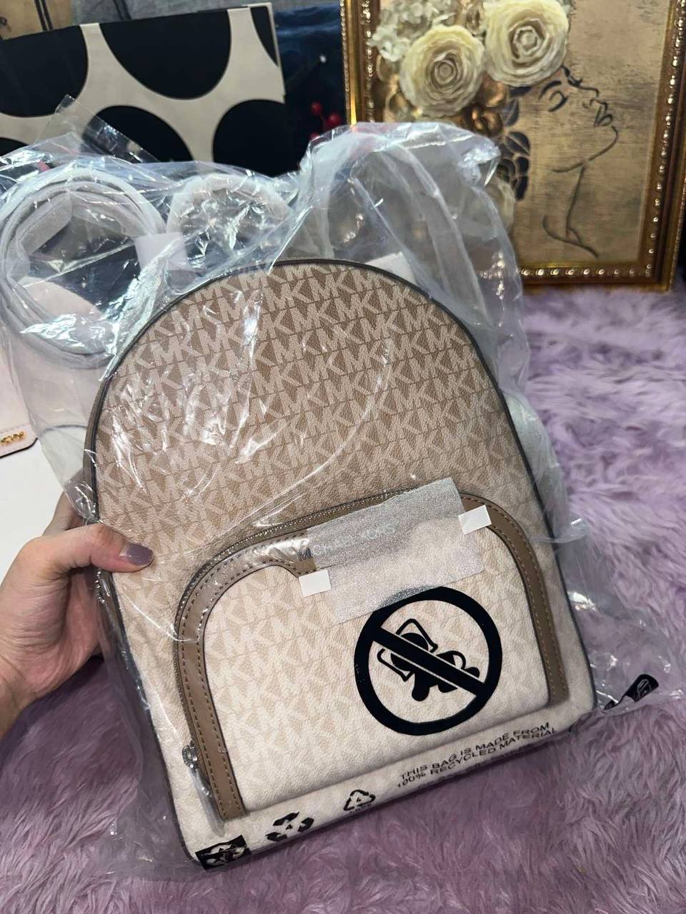 ORIG & IMPORTED Michael Kors Jaycee Medium Ombré Signature Logo Backpack Brown Bag