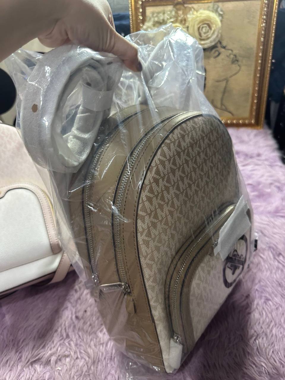 ORIG & IMPORTED Michael Kors Jaycee Medium Ombré Signature Logo Backpack Brown Bag