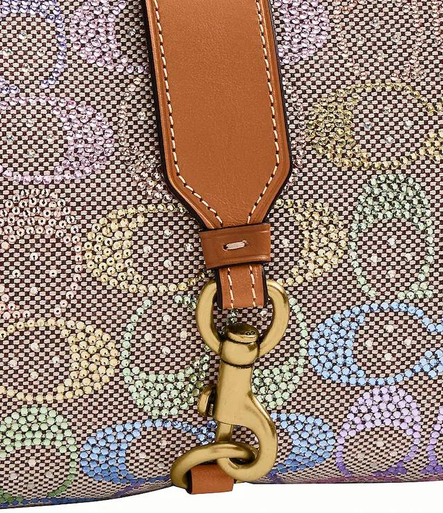ORIG & IMPORTED COACH Hamptons Crystal Signature Rainbow Jacquard Shoulder Bag