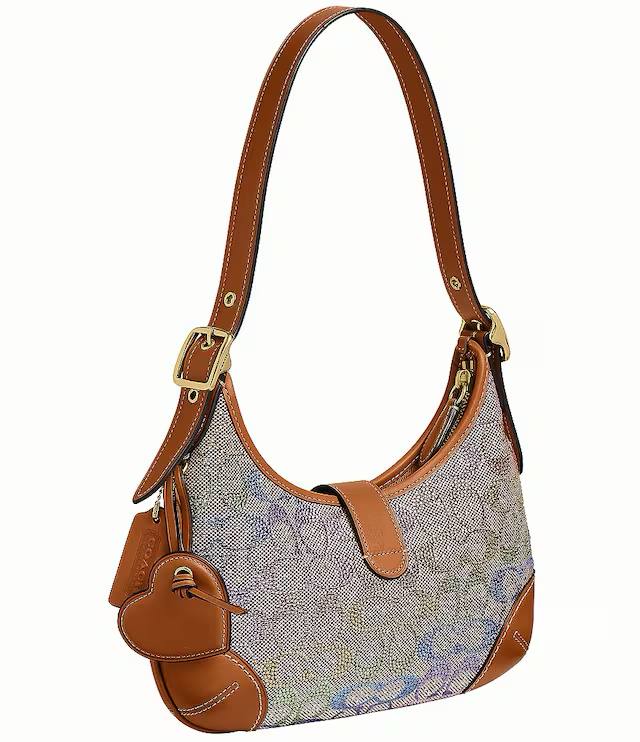 ORIG & IMPORTED COACH Hamptons Crystal Signature Rainbow Jacquard Shoulder Bag