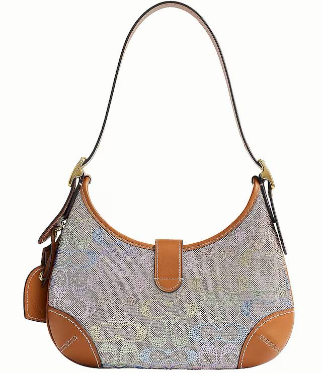 ORIG & IMPORTED COACH Hamptons Crystal Signature Rainbow Jacquard Shoulder Bag
