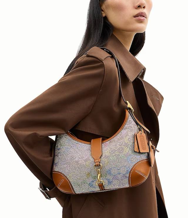ORIG & IMPORTED COACH Hamptons Crystal Signature Rainbow Jacquard Shoulder Bag