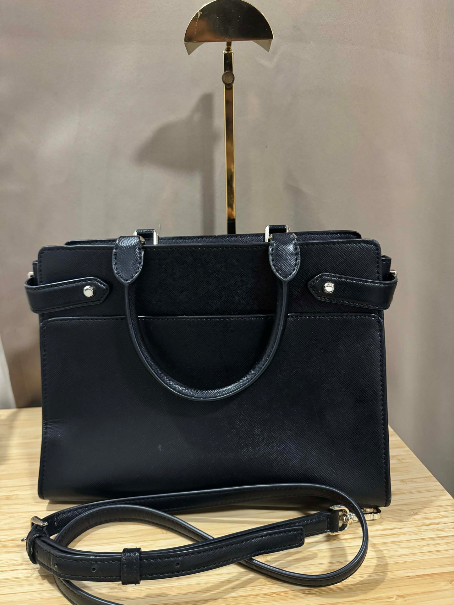ORIG Preloved KS Staci Medium Satchel Black Bag