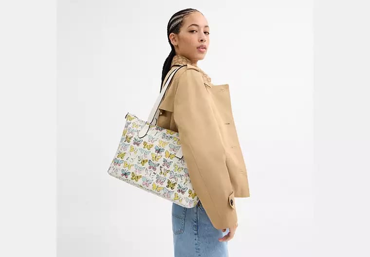 AUTHENTIC/ORIGINAL COACH Gallery Tote Bag With Butterfly Print