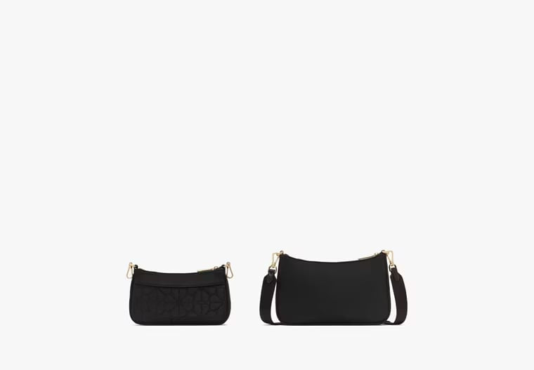 AUTHENTIC/ORIGINAL KS Duet Quilted Fabric Small Crossbody - BLACK