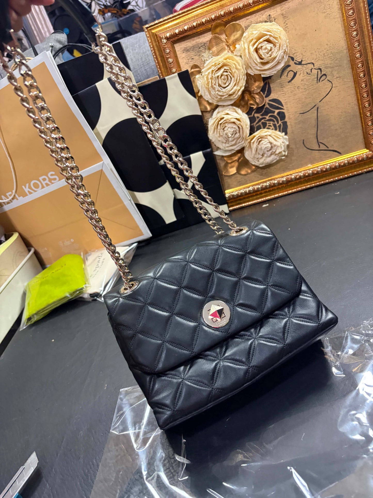 ORIG Preloved KS Natalia Small Flap Crossbody Black Bag