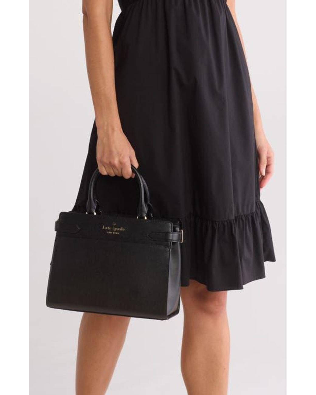 ORIG Preloved KS Staci Medium Satchel Black Bag