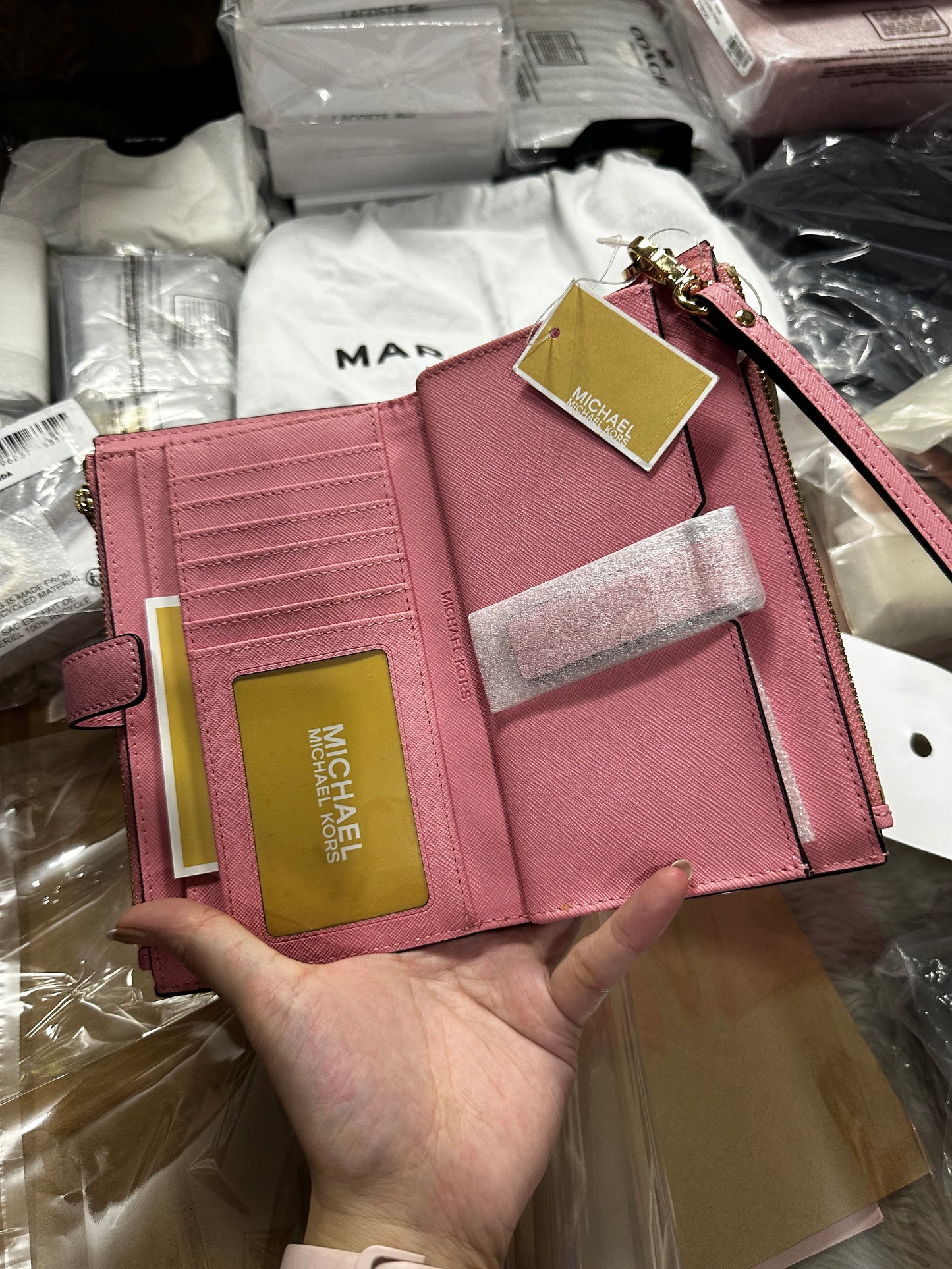AUTHENTIC/ORIGINAL Michael K0rs MK Jet Set Travel Large Double Zip Wristlet Wallet
