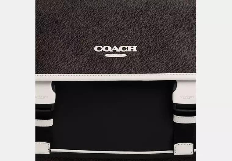 AUTHENTIC/ORIGINAL COACH Racer Messenger Bag In Blocked Signature Canvas