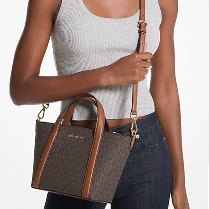 AUTHENTIC/ORIGINAL MICHAEL KORS MK Pratt Small Signature Logo Tote Bag