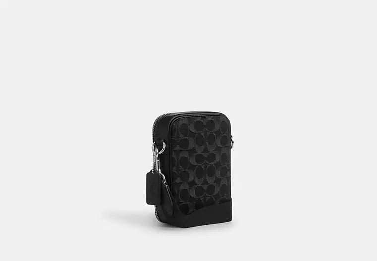AUTHENTIC/ORIGINAL COACH Stanton Crossbody In Signature Jacquard - Silver/Black