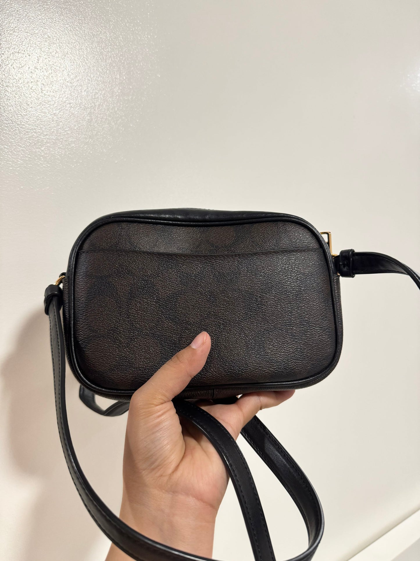 ORIG Preloved CCH Mini Jamie Camera Brown Bag In Signature Canvas