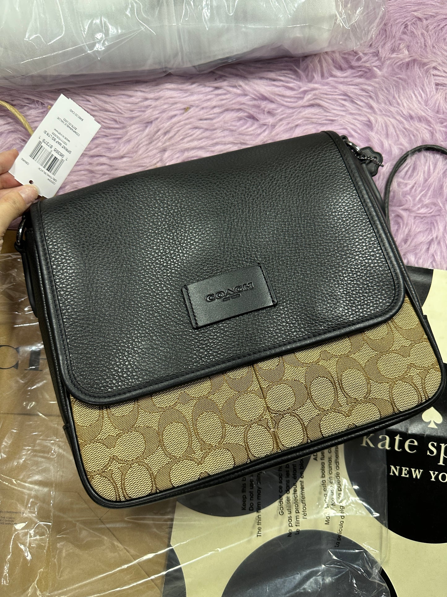 ORIG & IMPORTED CCH Sprint Map Men Flap Bag 25 In Signature Jacquard