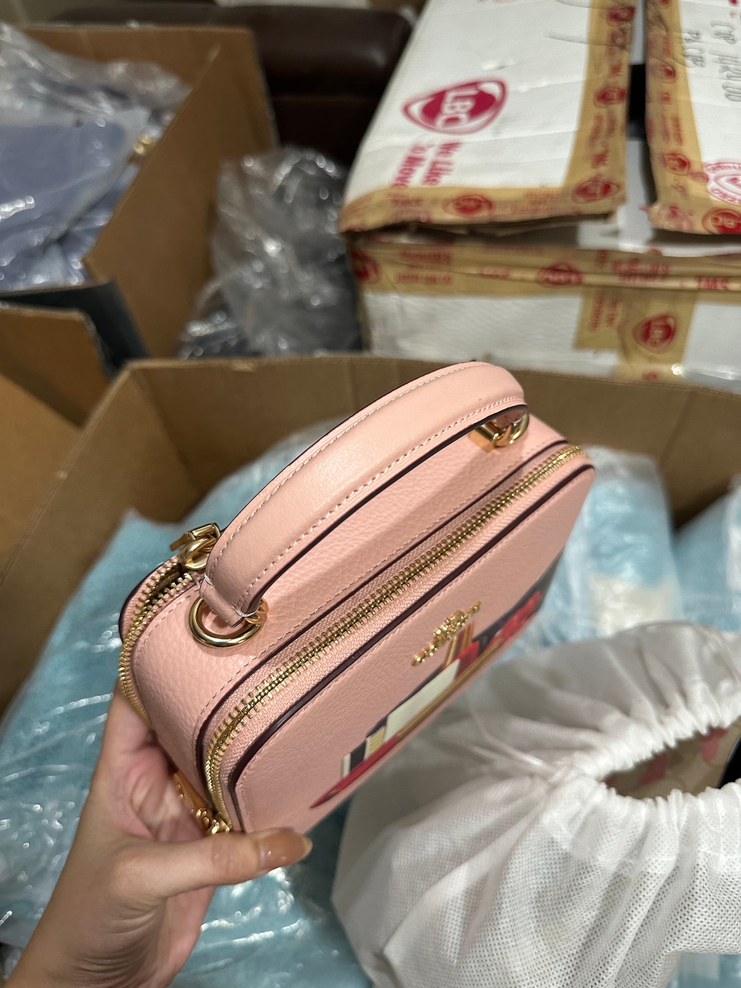 AUTHENTIC/ORIGINAL COACH X Tom Wesselmann Box Crossbody Small Bag Pink