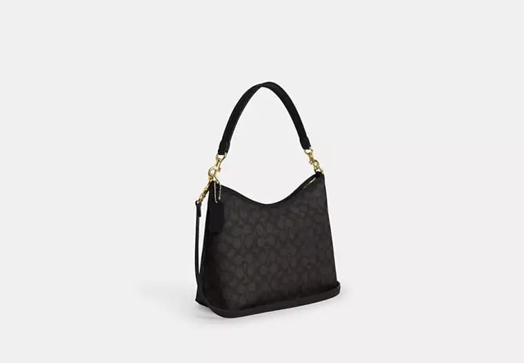 AUTHENTIC/ORIGINAL COACH Laurel Shoulder Bag In Signature Canvas - WALNUT
