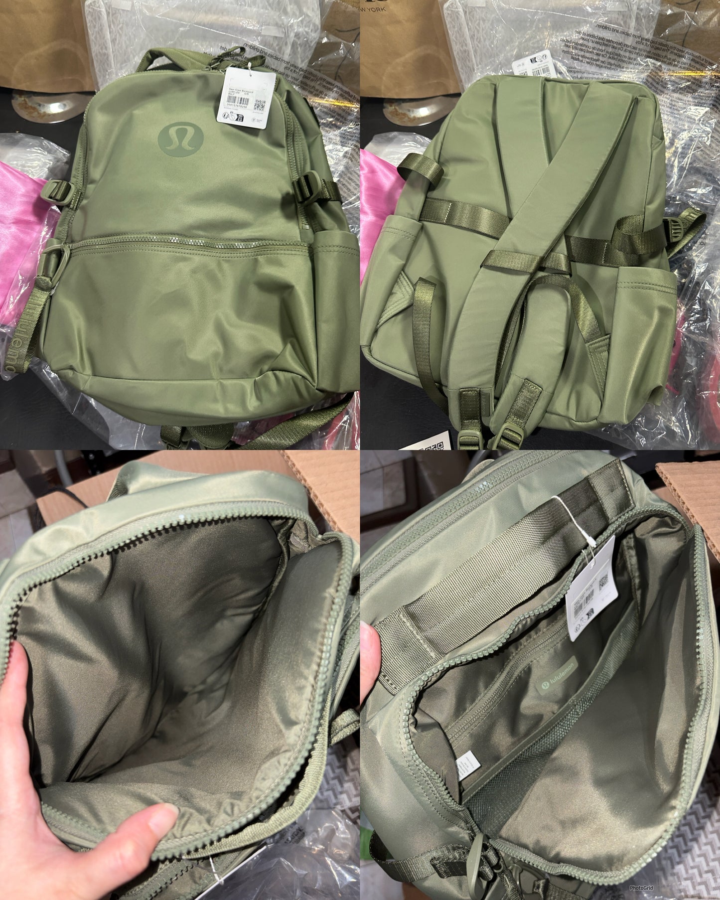 ORIG & IMPORTED Lululemon New Crew Backpack 22L Large Laptop Backpack Bag Pink/Black/Green