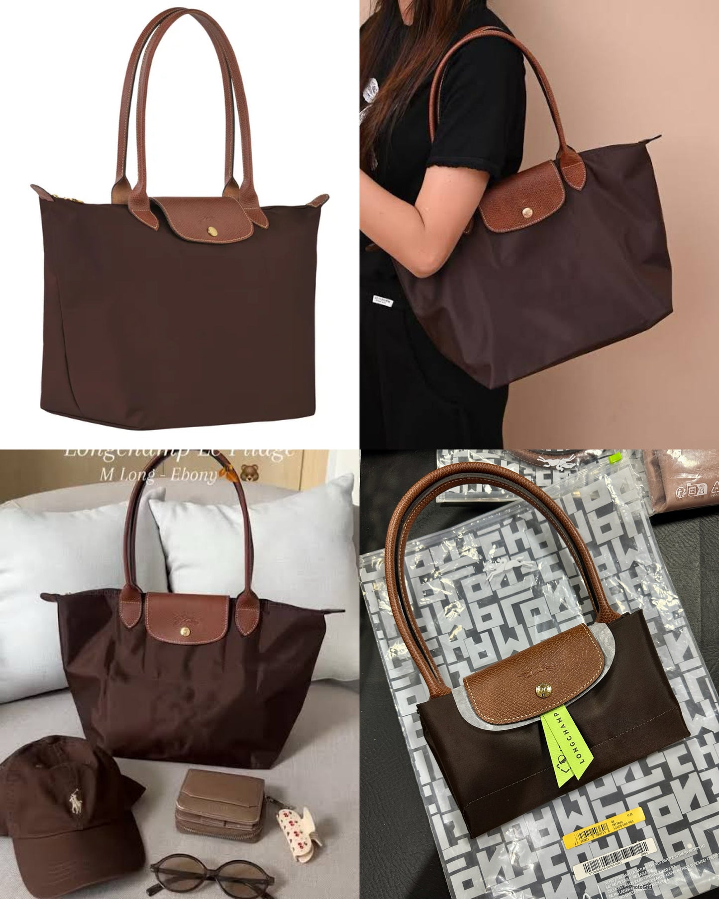ORIG & IMPORTED Longchamp LC Le Pliage Medium Long Handle Nylon Tote Bag