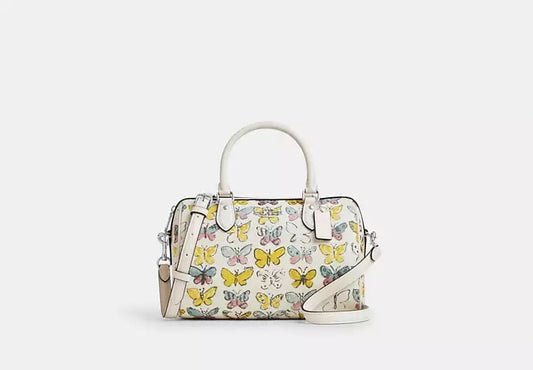 AUTHENTIC/ORIGINAL COACH Rowan Satchel Bag With Butterfly Print