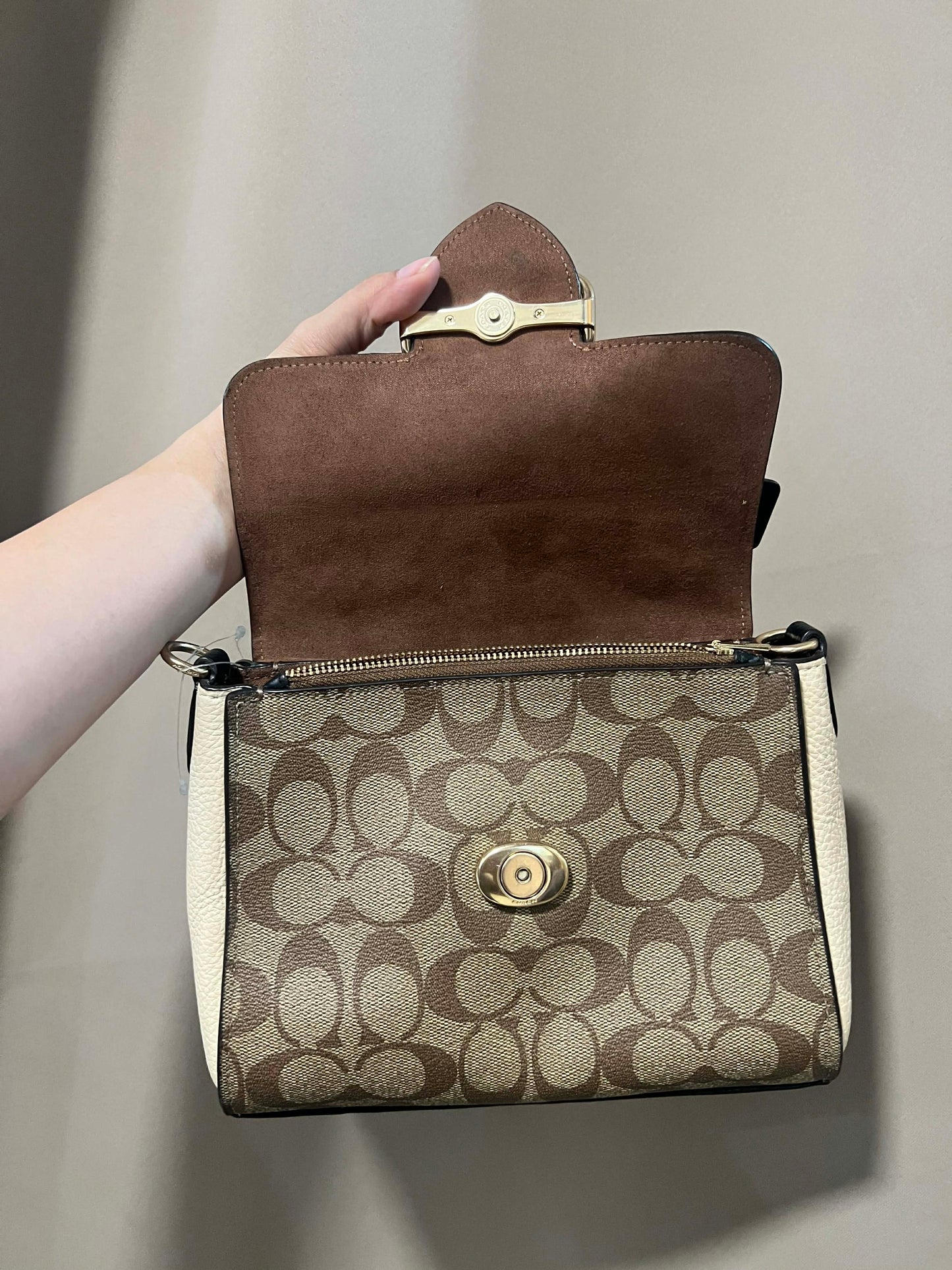 ORIG Preloved CCH Morgan Top Handle Satchel Brown Bag