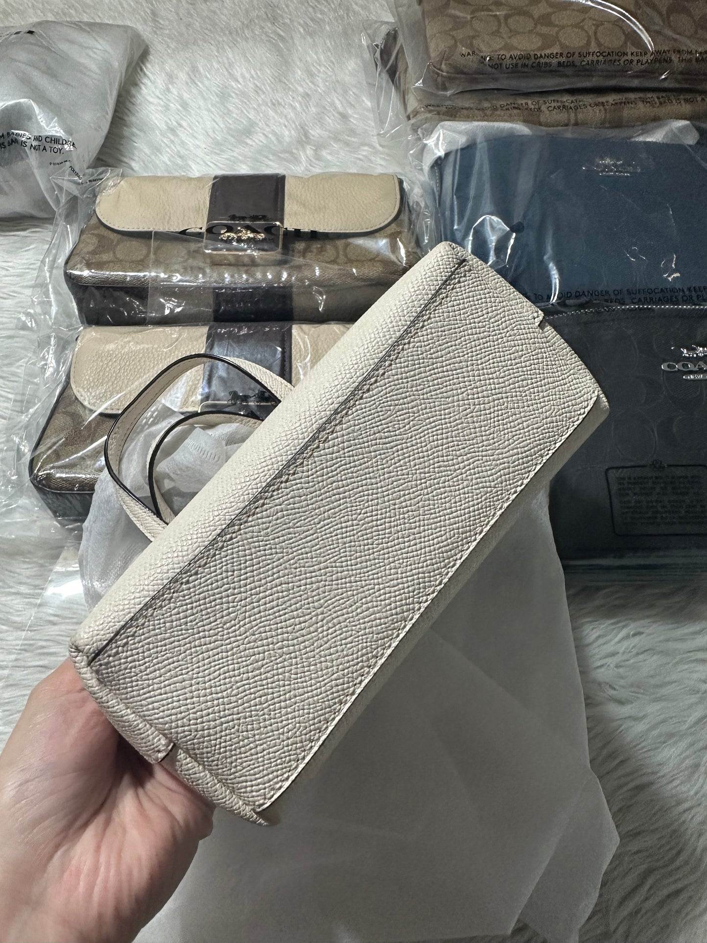 AUTHENTIC/ORIGINAL Coach Preloved Mini Gallery Crossbody Bag in White/Chalk
