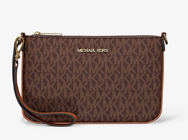 AUTHENTIC/ORIGINAL Michael Kors MK Jet Set Small Signature Logo Convertible Wristlet