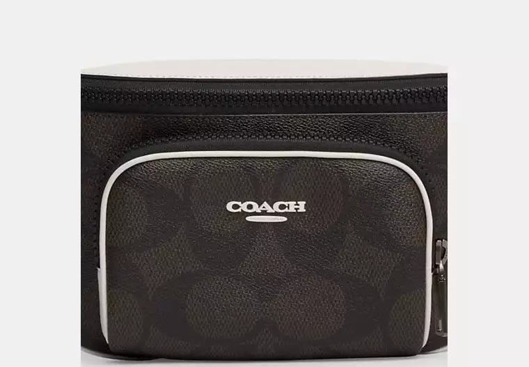 AUTHENTIC/ORIGINAL COACH Racer Belt Bag In Blocked Signature Canvas