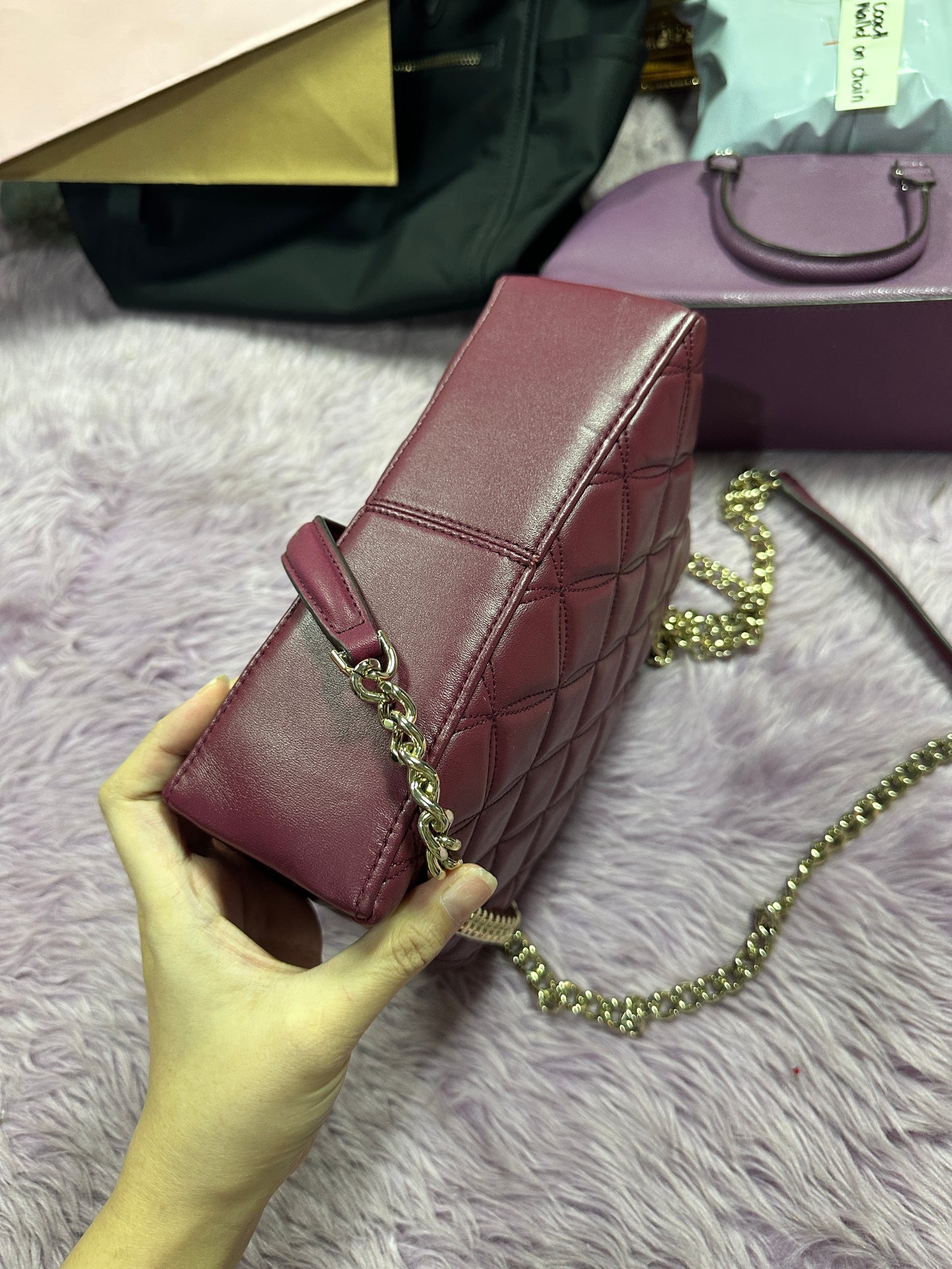 ORIG Preloved KS Natalia Small & Medium Flap Shoulder Bag in Cherrywood Red Bag