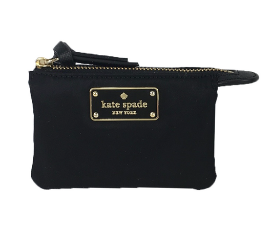 AUTHENTIC/ORIGINAL KateSpade KS Mini Natasha Nylon Wallet Coin Purse Black Black