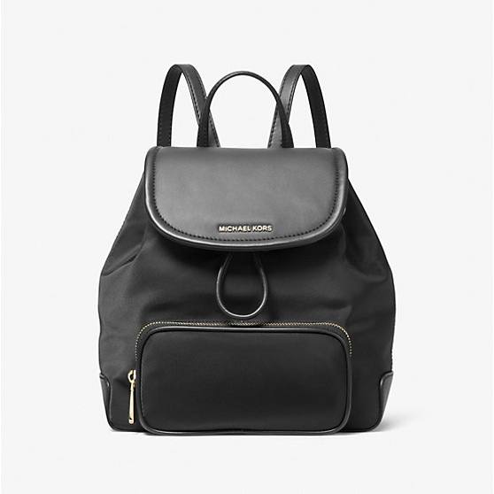 AUTHENTIC/ORIGINAL MK Cara Small Nylon Backpack Black