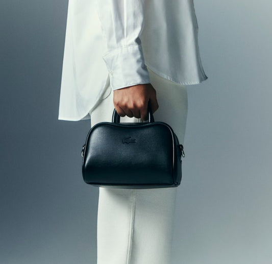 AUTHENTIC/ORIGINAL Lacoste Mini Lora Leather Doctor's Duffle Bag Black