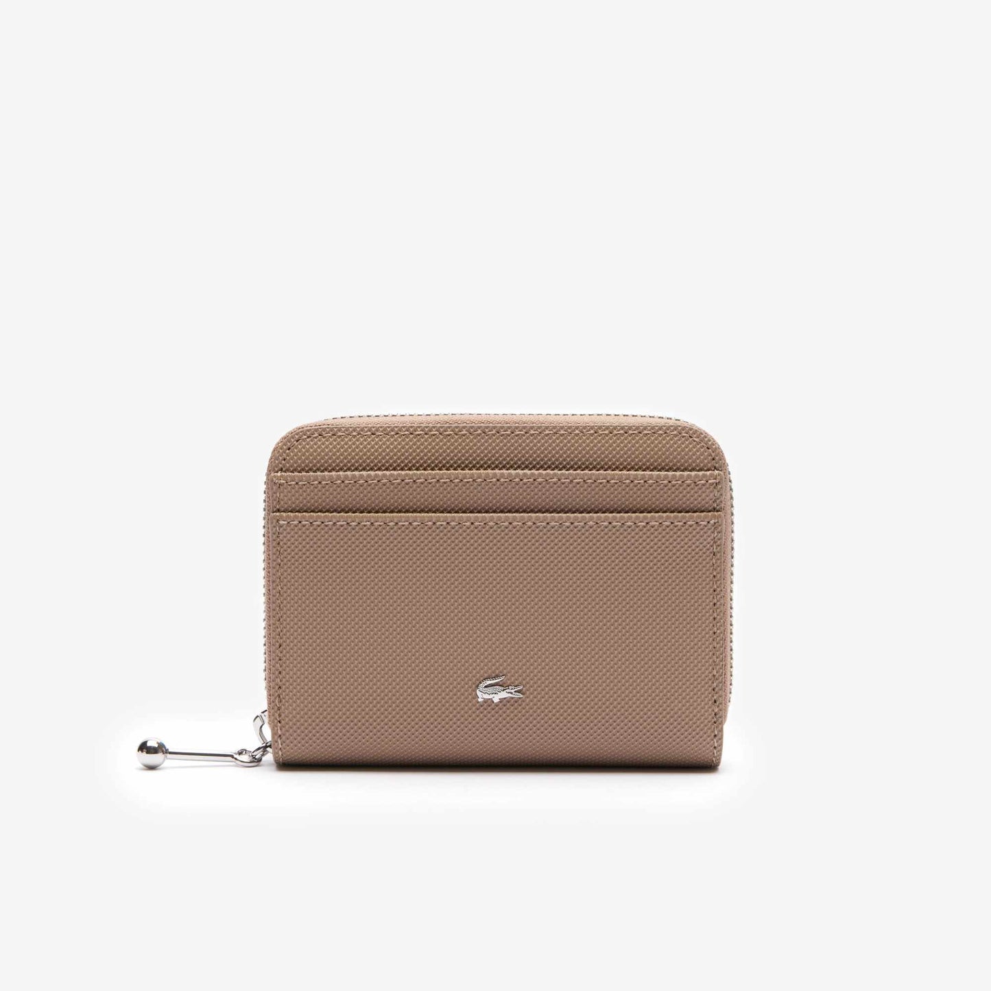 AUTHENTIC/ORIGINAL Lacoste Women's Daily City Small Zipped Billfold Coin Card Wallet Taupe Brown Black