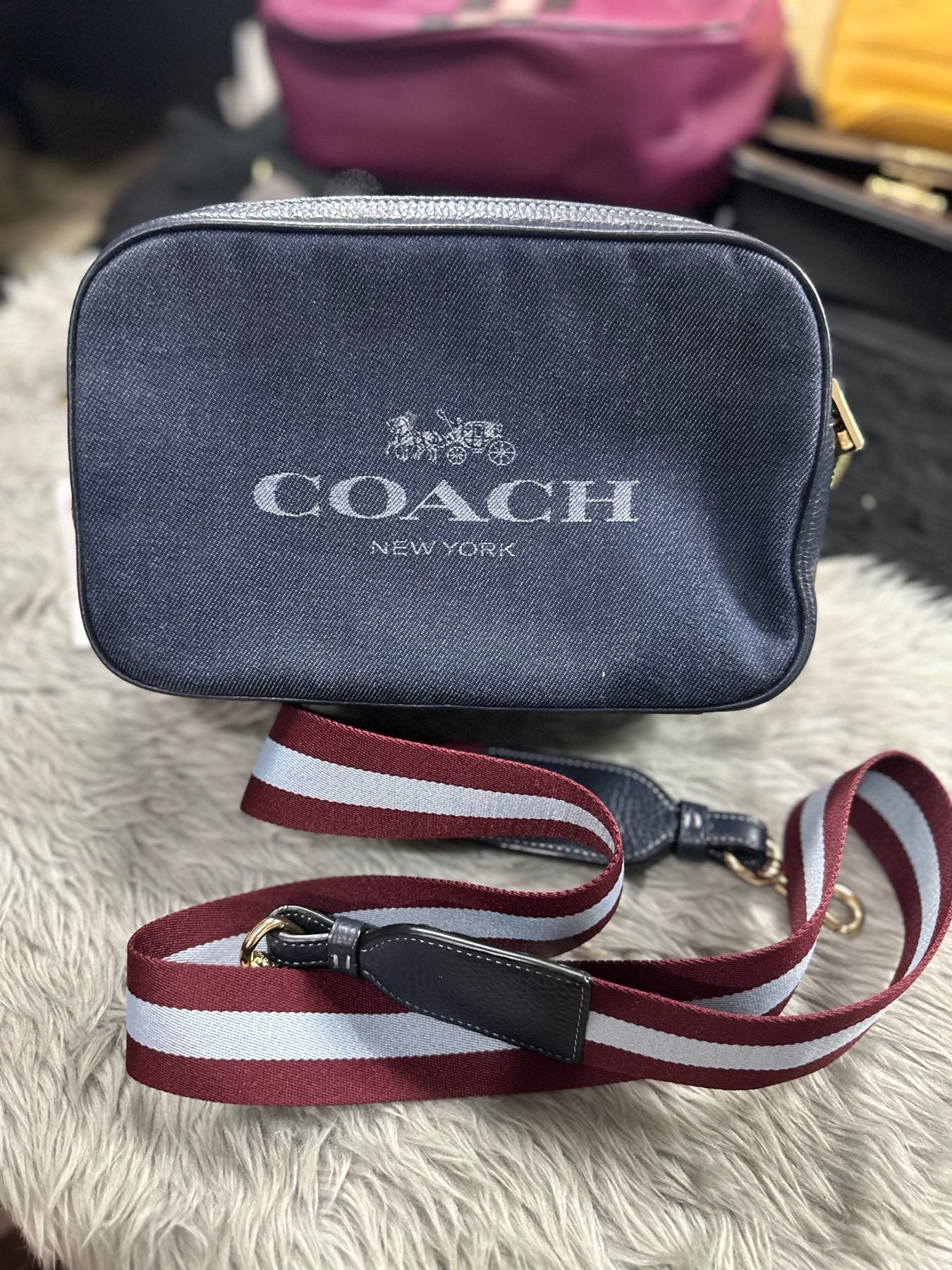 AUTHENTIC/ORIGINAL Preloved Coach Jes Denim Blue Crossbody Bag