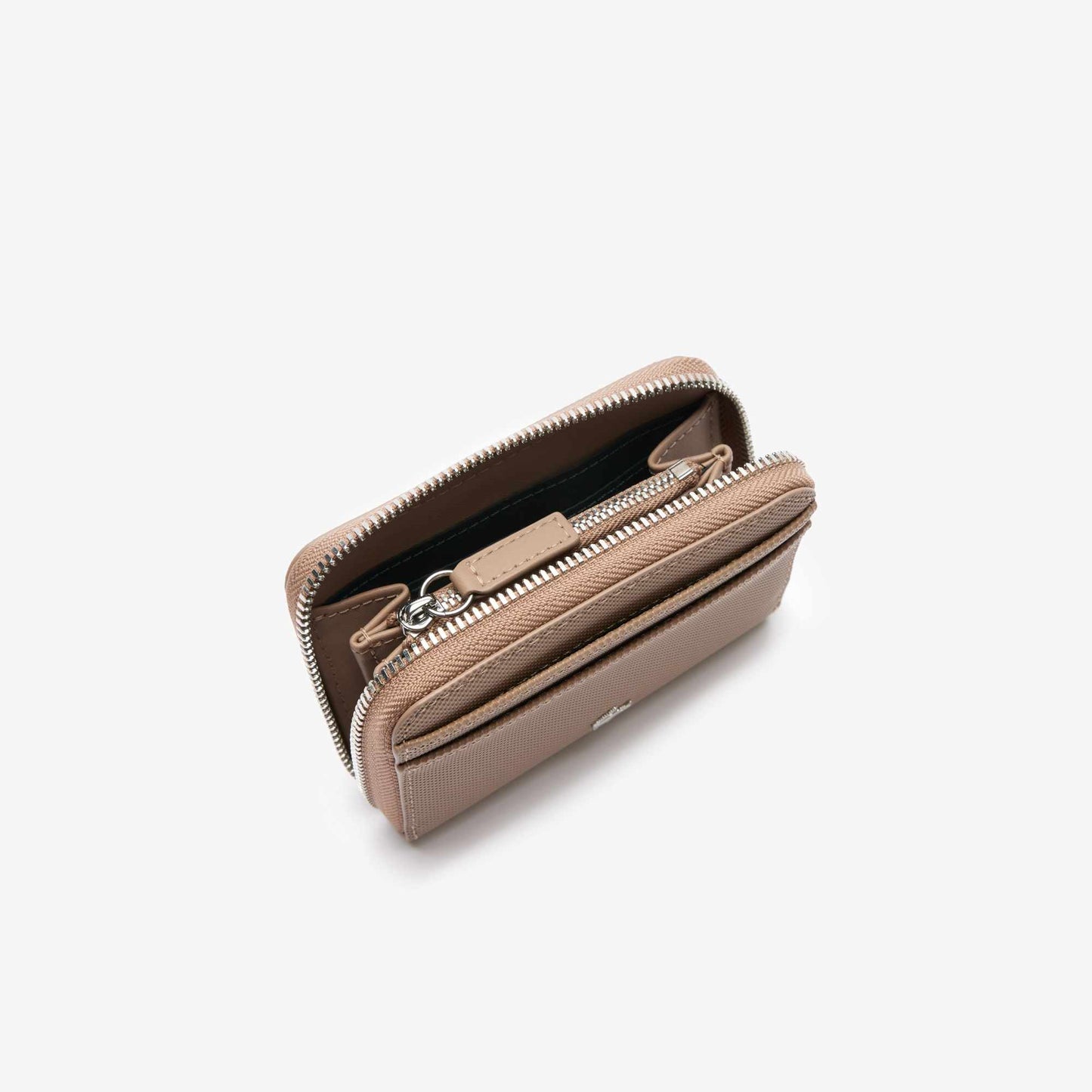 AUTHENTIC/ORIGINAL Lacoste Women's Daily City Small Zipped Billfold Coin Card Wallet Taupe Brown Black