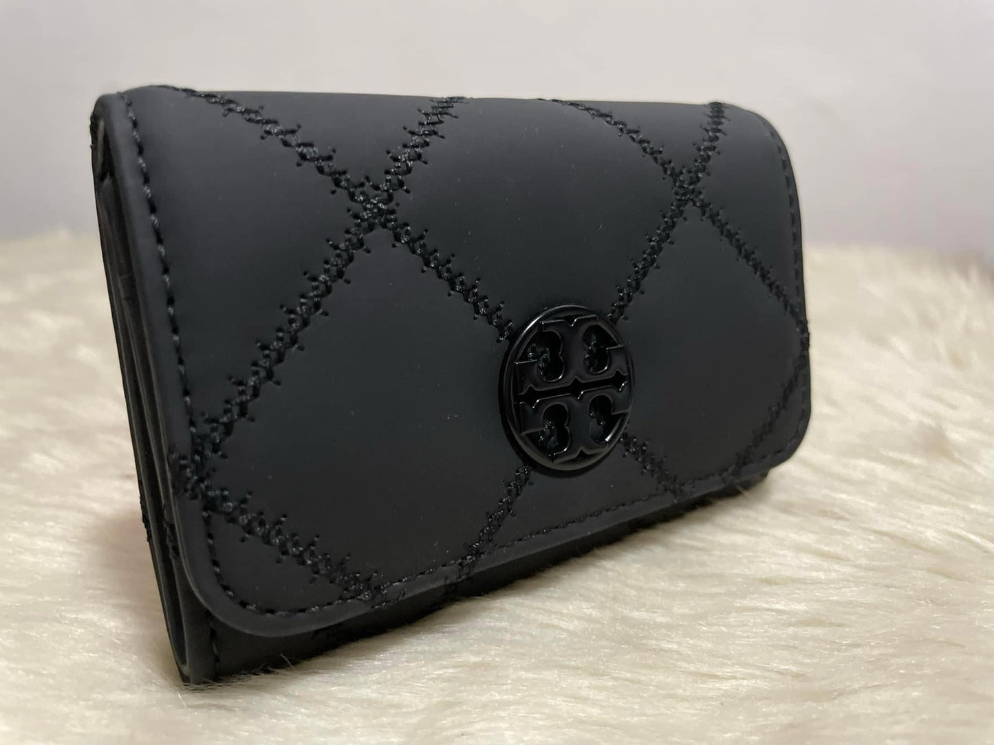 AUTHENTIC/ORIGINAL Tory Burch Willa Matte Card Case Small Black Wallet